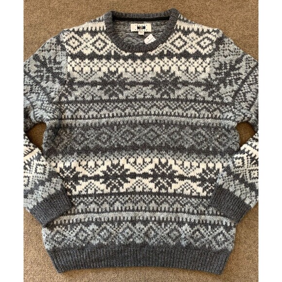Joseph Abboud Fair Isle Sweater Mens XL Long Sleeve Crew Wool Blend Pullover - Picture 1 of 7